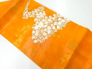 リサイクル　菊に桔梗模様刺繍名古屋帯